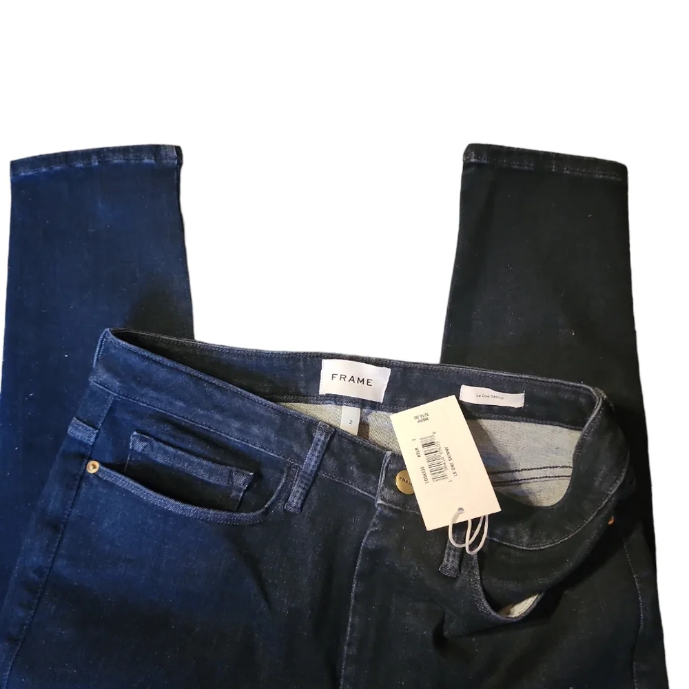 NWT FRAME JEANS LE ONE SKINNY MID-RISE STRAIGHT LEG SZ 2 msrp $218 - Picture 4 of 6